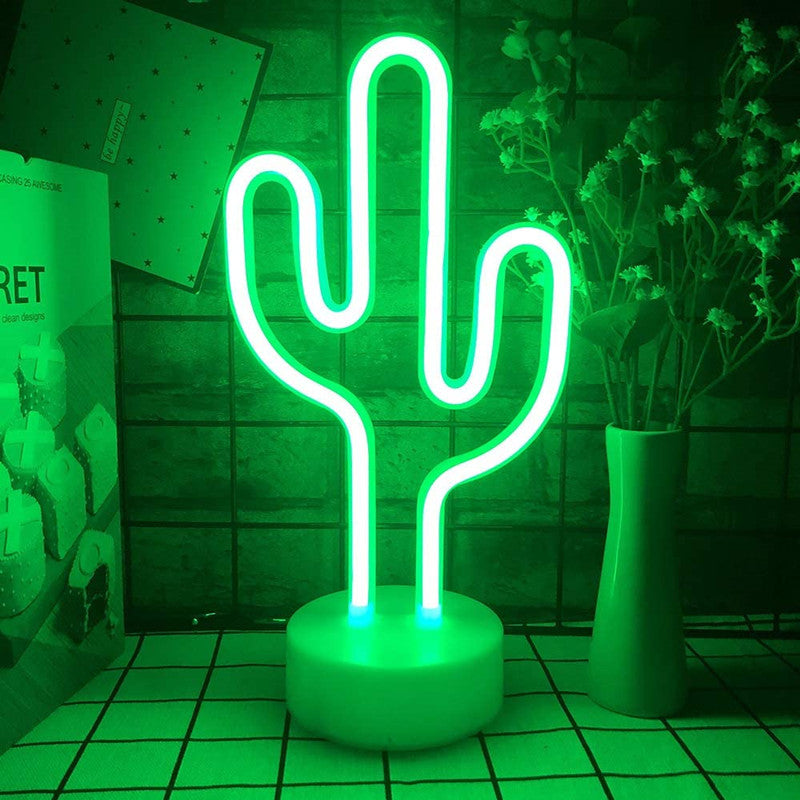 LED Neon Sign Desk Lights & Cactus Night Light