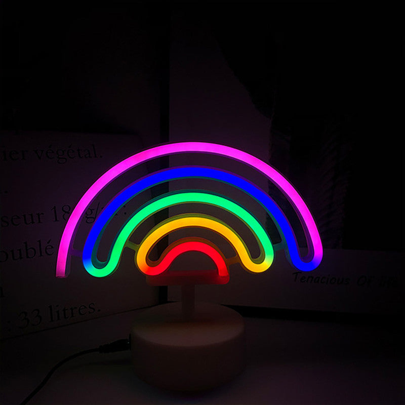 LED Neon Sign Desk Lights & Rainbow Night Light