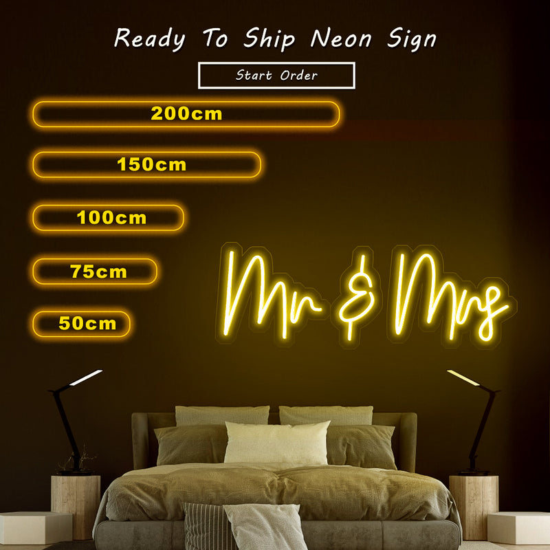 Mr Mrs neon sign