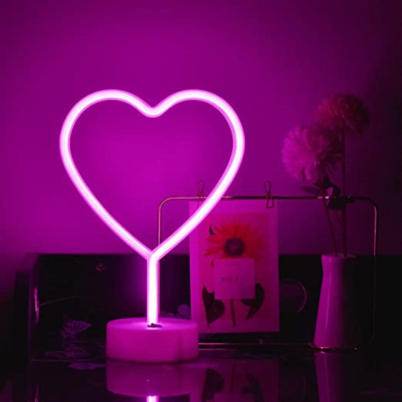 LED Neon Sign Desk Lights & Heart-shaped Night Light
