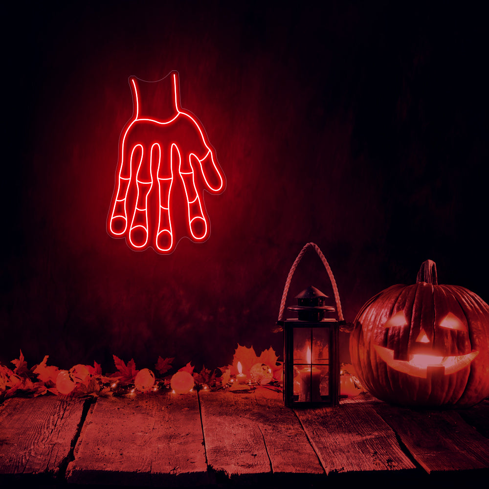Halloween Glowing Finger Neon Sign