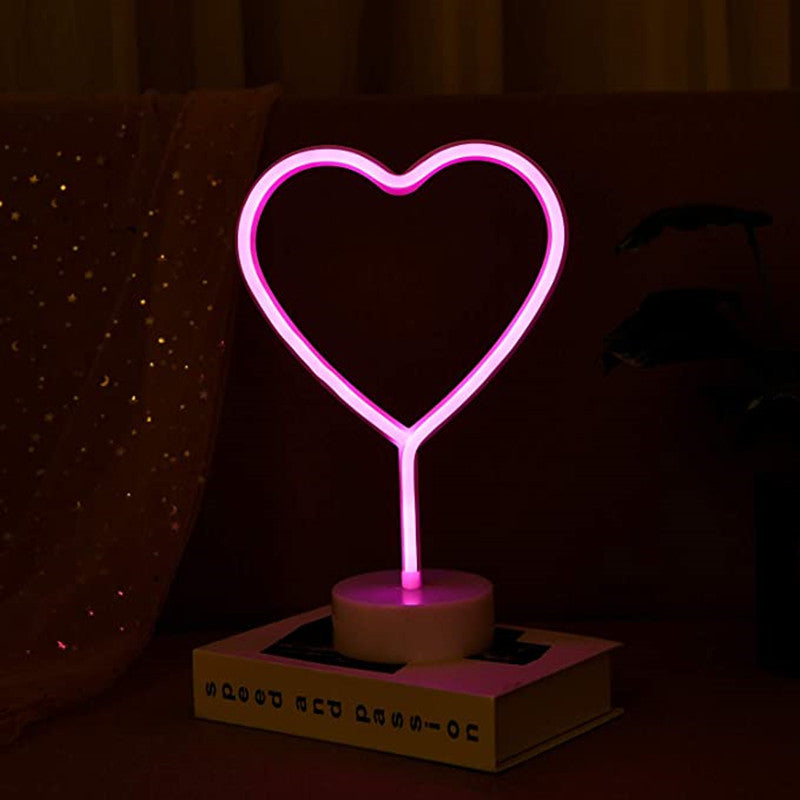 LED Neon Sign Desk Lights & Heart-shaped Night Light