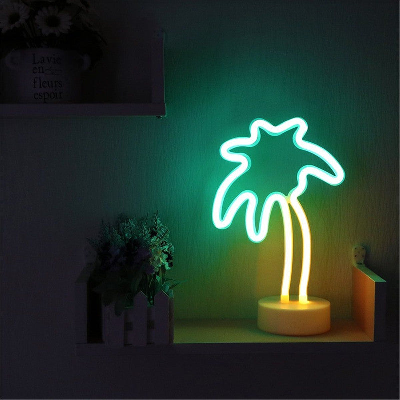 LED Neon Sign Desk Lights & Coconut Tree Night Light