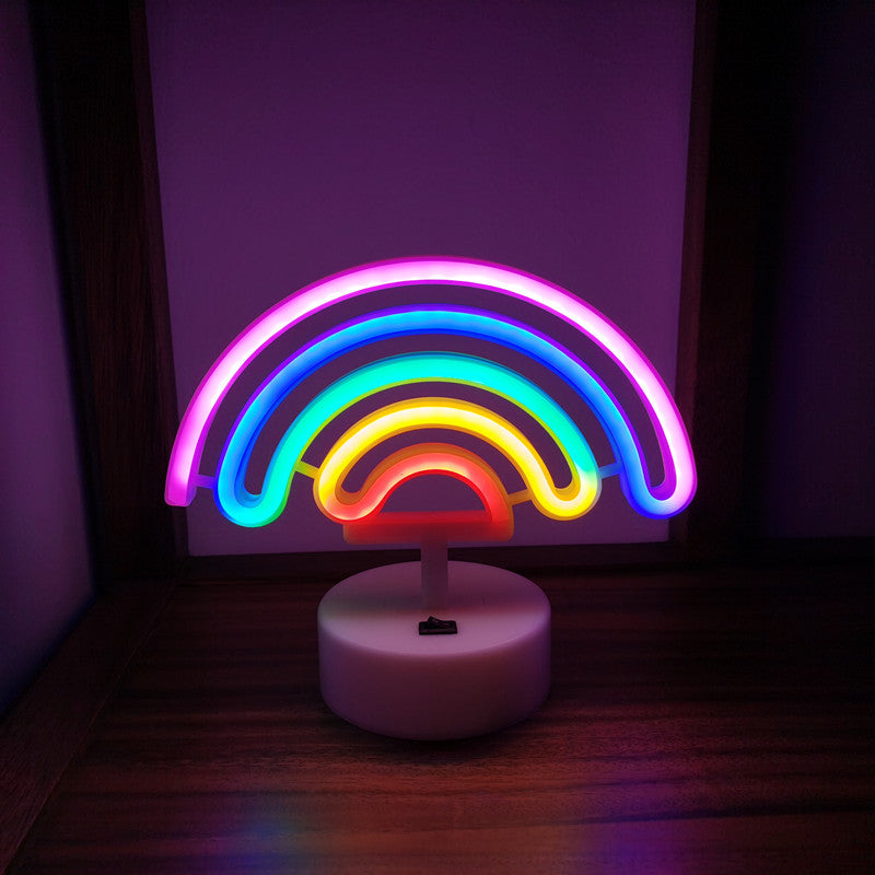 LED Neon Sign Desk Lights & Rainbow Night Light