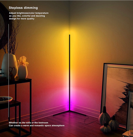 【USE CODE: CFL-5USD】Ready To Ship LED Corner Floor Lamp With Dimmer