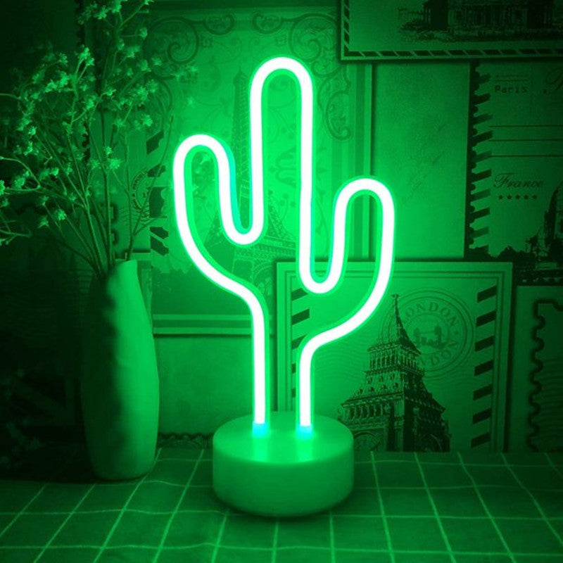 LED Neon Sign Desk Lights & Cactus Night Light